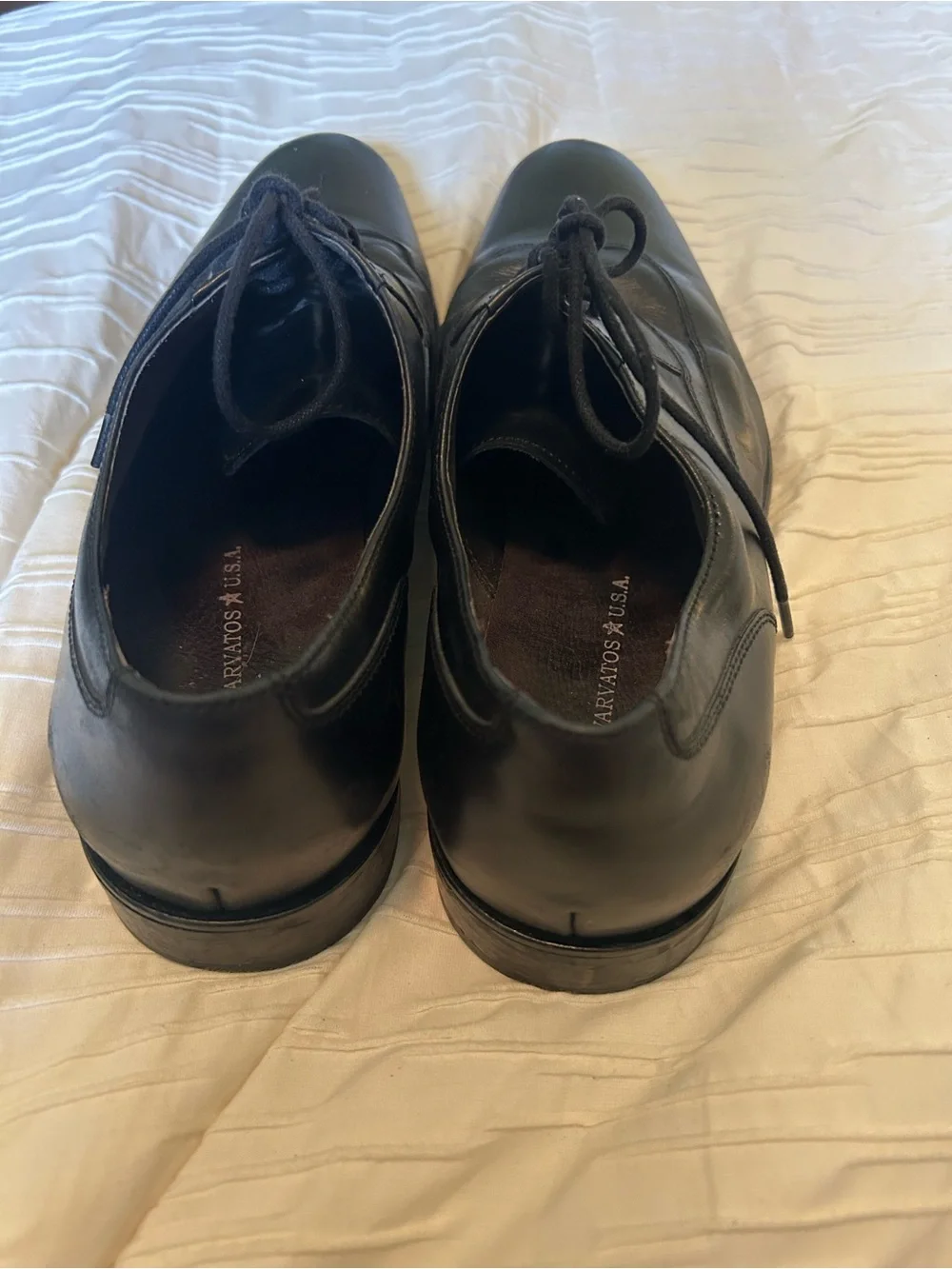 John Varvatos Black Leather Wingtip Oxford Shoes